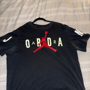 Black Jordan T-Shirt with Red Logo